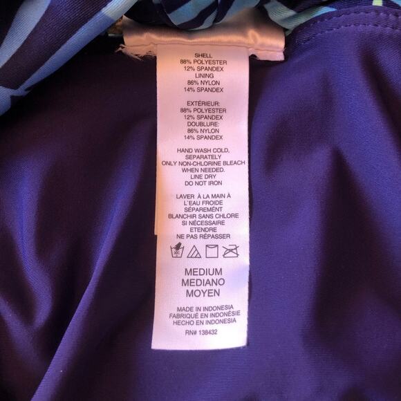 ModCloth NIP Clarice High-Waisted Bikini Bottom Blue Tropical Print Medium - Picture 9 of 10